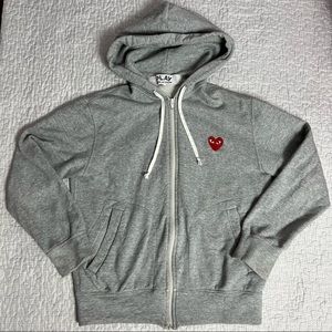 Authentic Commes Des Garçons play hearts back and front zip up hoodie